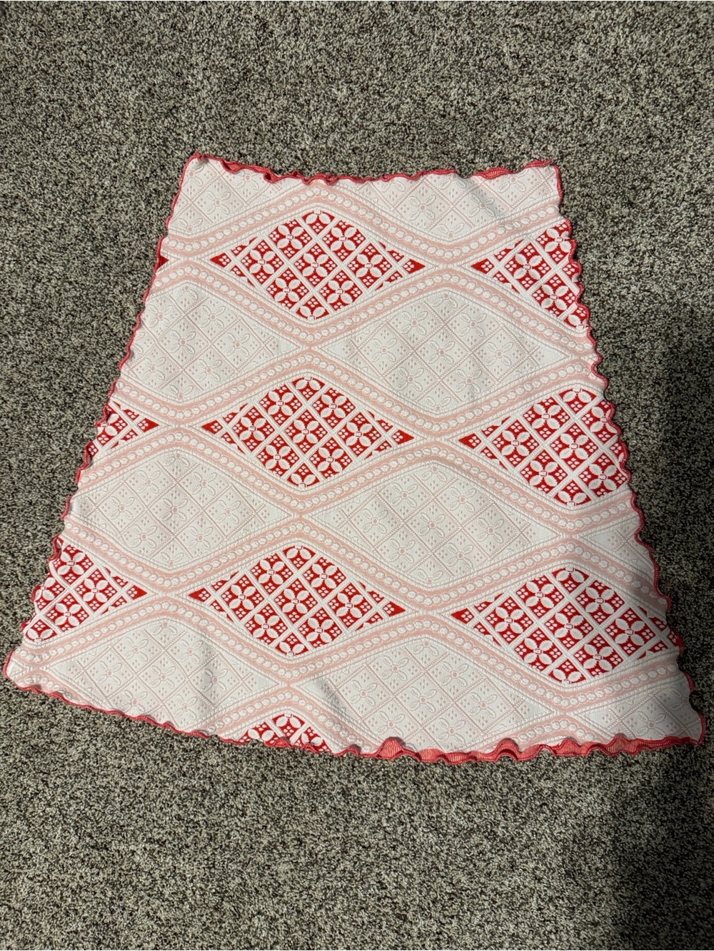 Haystacks Rose Vermillion Fragrans Brazilian Patterned A-Line Skirt
